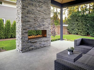 Fire Garden: 6424 See-Thru Outdoor Gas Fireplace