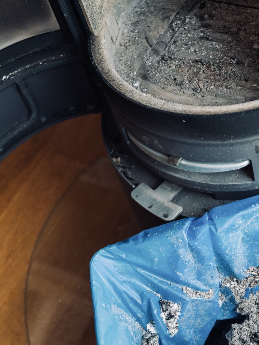 Wood stove in need of service and cleaning in an Indianapolis home